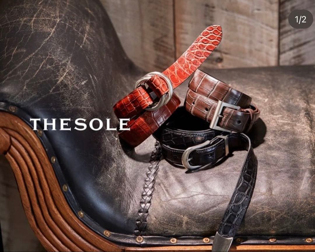 THESOLE MASTER PLA BLACKNクロコダイルリングベルト 85