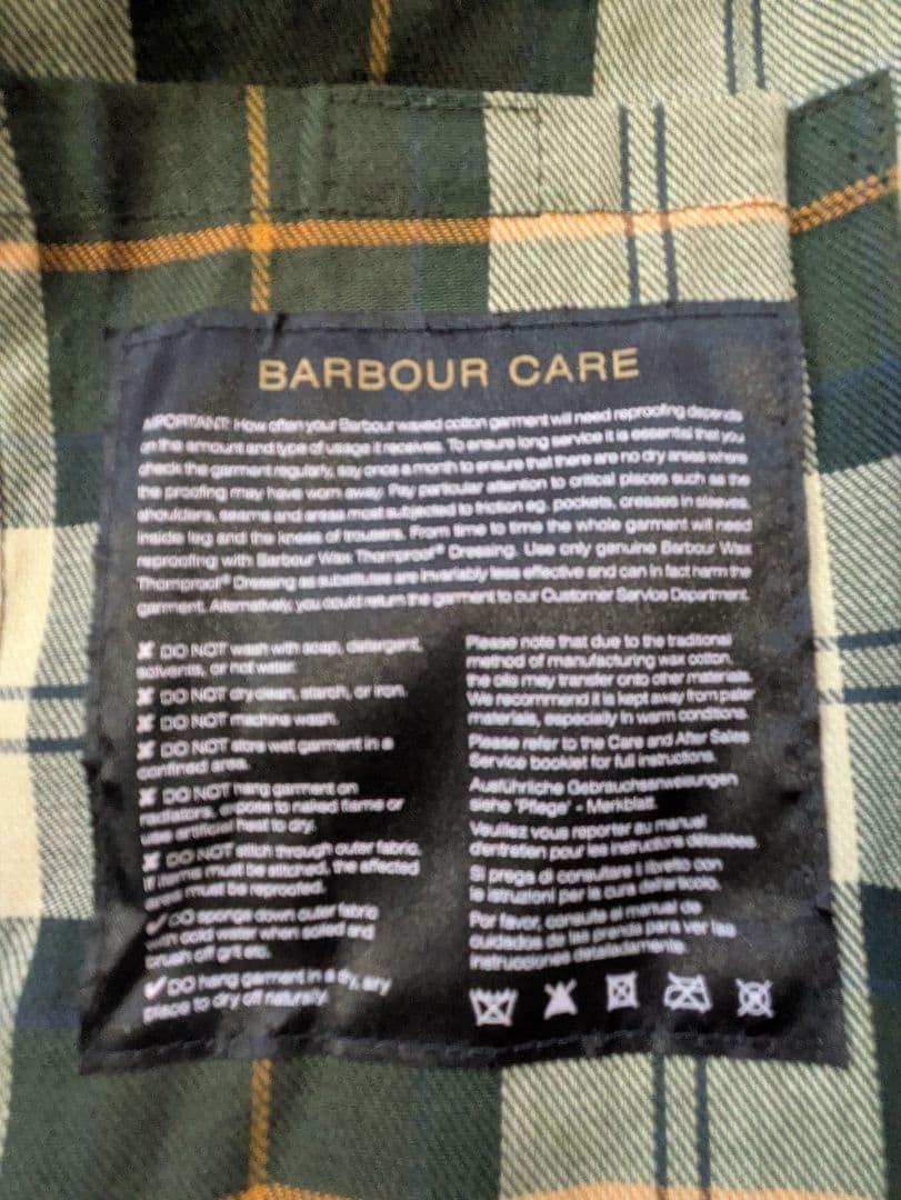 バブアー　ビデイル　オリーブ　38