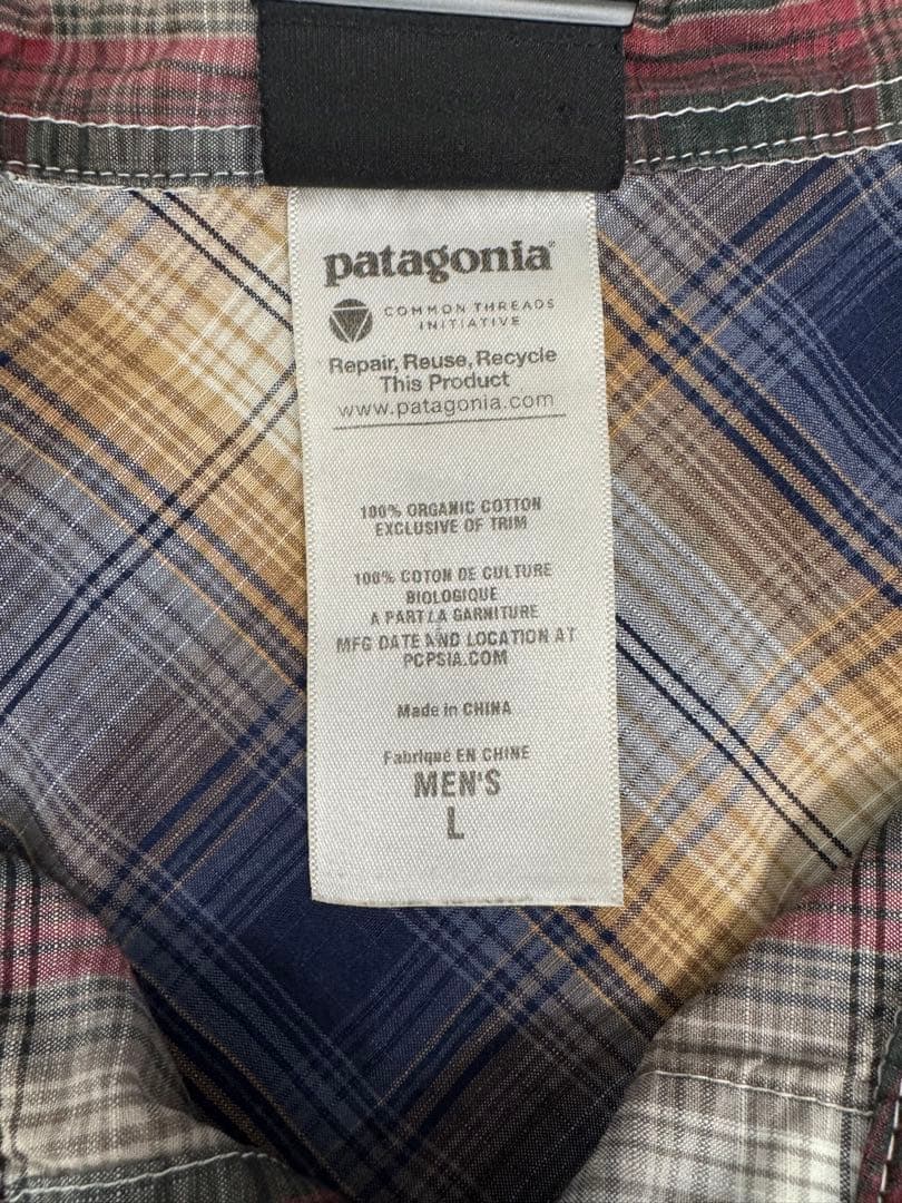 patagonia FA11 オンブレ チェックシャツ オーガニックコットン L
