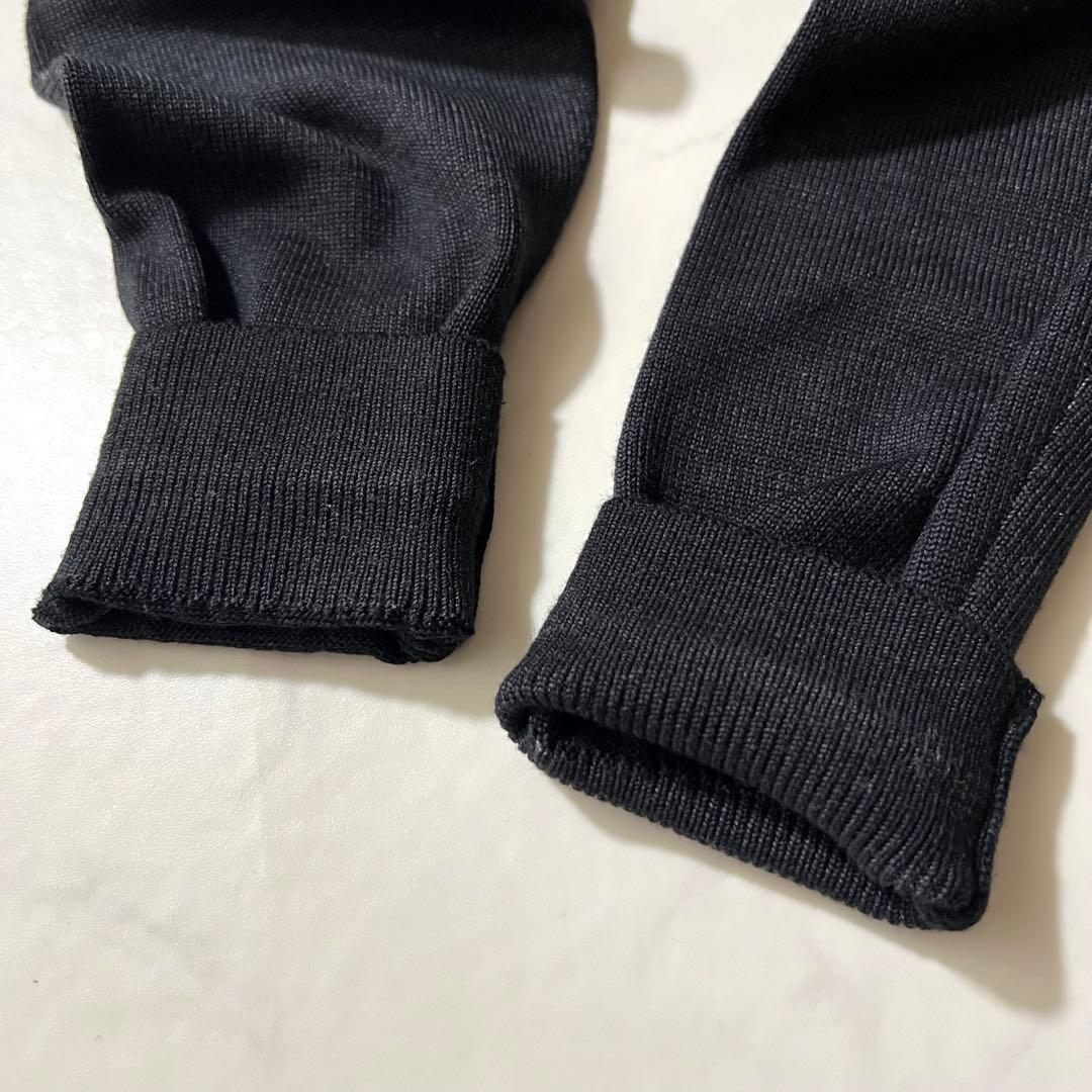 美品パパス 2024年製 ニット 刺繍ロゴ クマ ウール チャコールグレー48