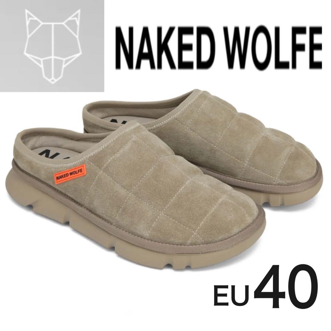 【EU40・他サイズ有】NAKED WOLFE 厚底サボサンダル 本革スエード