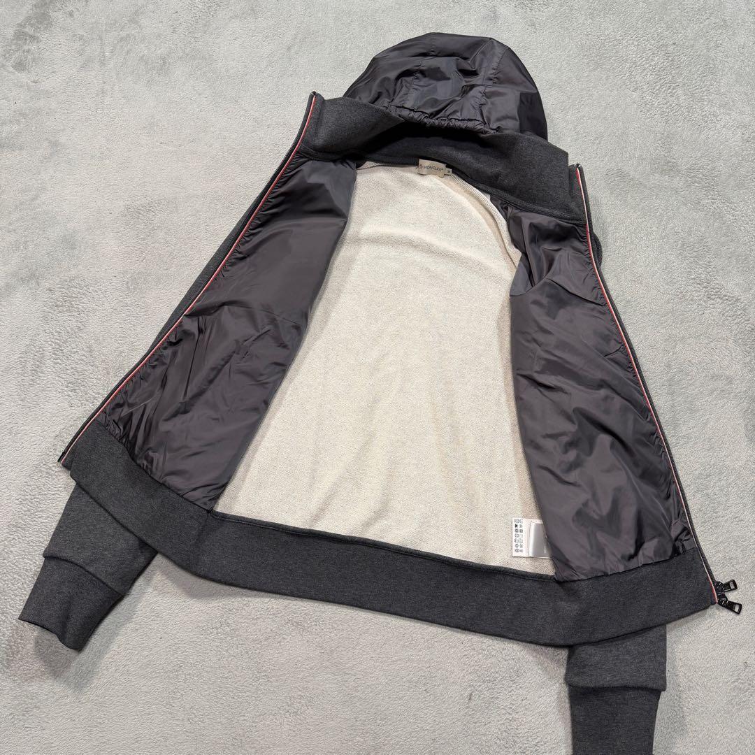 モンクレール MAGLIA スウェット切替ナイロンジャケット グレー M