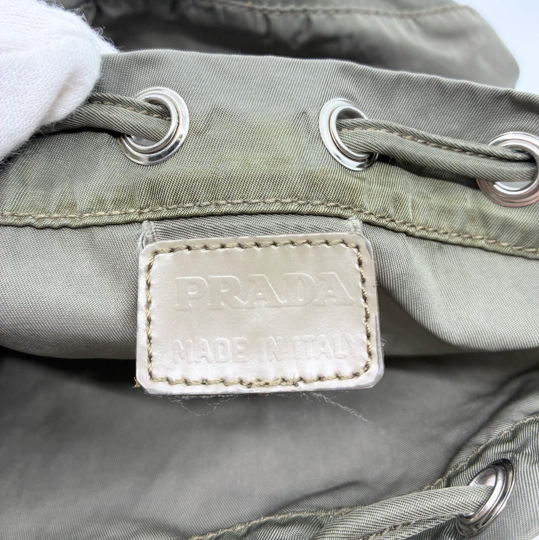 PRADA プラダ 巾着ポーチ カーキ A1362A2