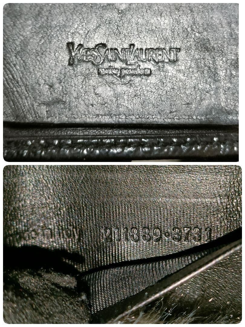 名品✨ イブサンローラン キーケース ブラック レザー 手紙 鍵入れ 黒 革