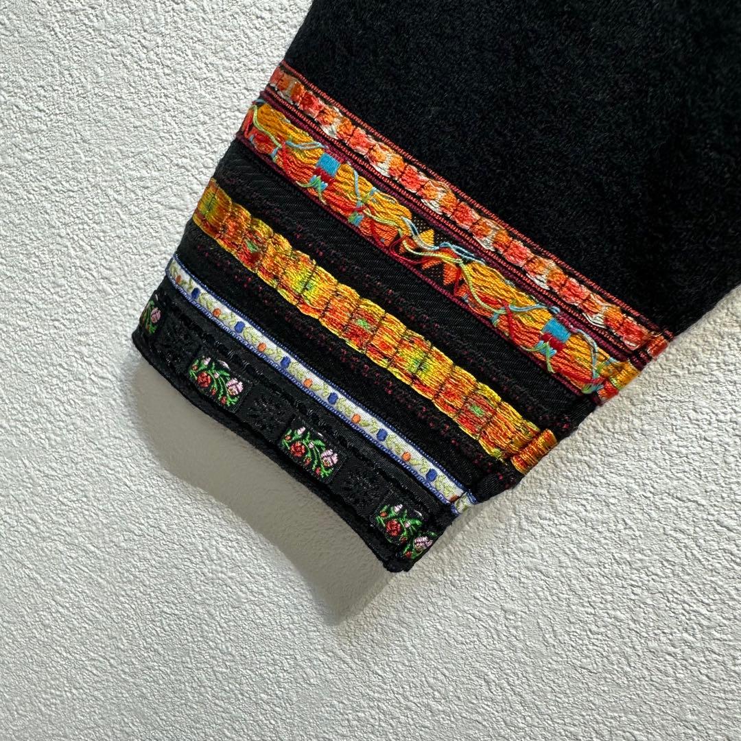 希少 美品 ワイズヨウジヤマモト ウール ハイネック 総柄 刺繍デザイン ニット