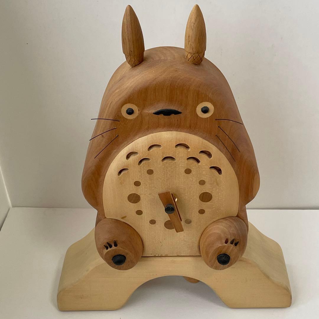 【 廃盤品 】トトロ 木製 時計 リズム時計工業 置き/掛け両用