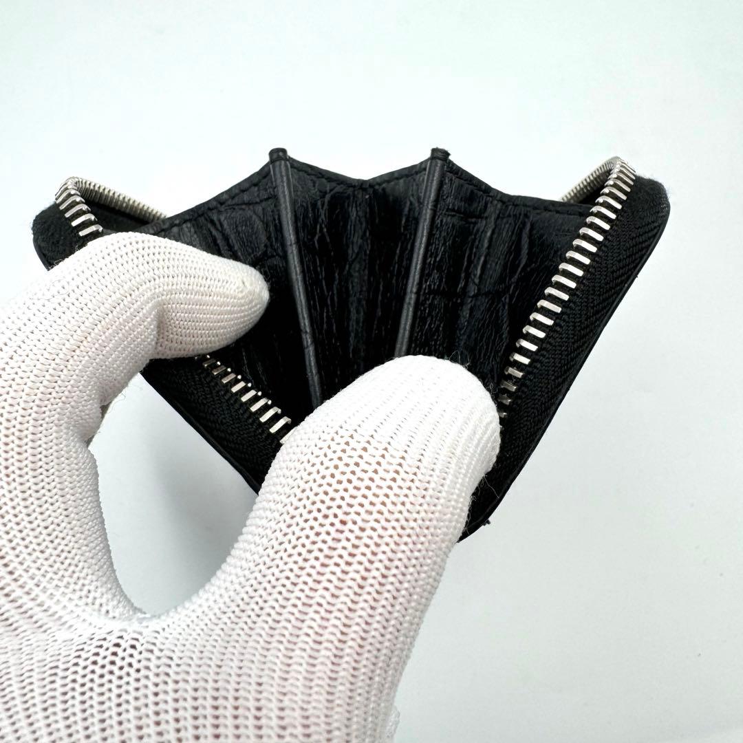 SAINT LAURENNT サンローラン　ケース　クロコ型押し　ブラック