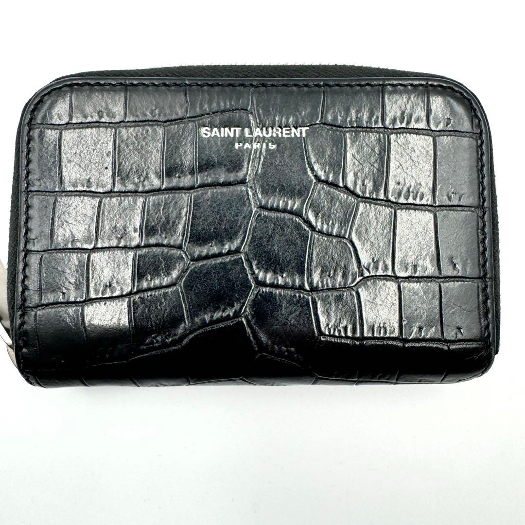 SAINT LAURENNT サンローラン　ケース　クロコ型押し　ブラック