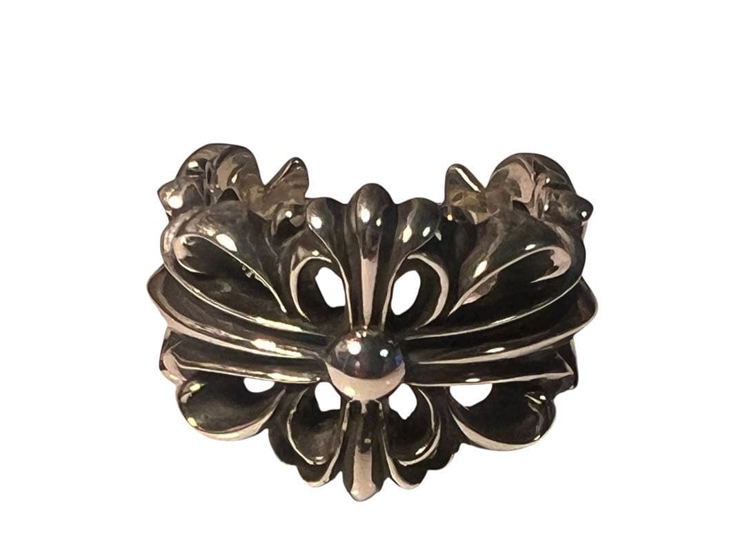 新品　未使用　クロムハーツ ダブルフローラルクロスリング　US 7号　シルバー