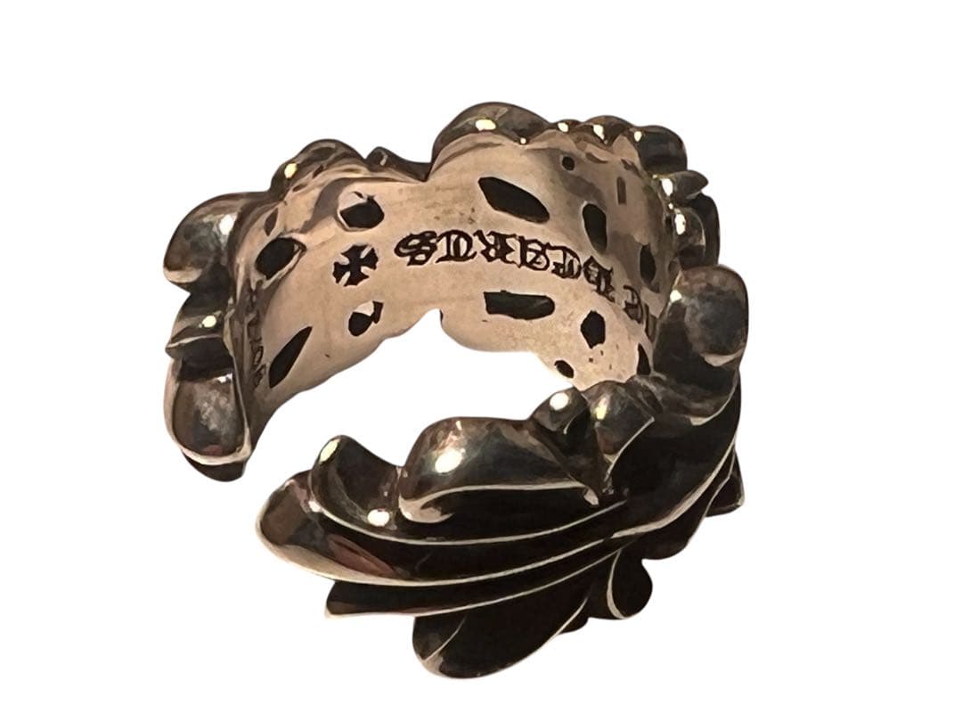 新品　未使用　クロムハーツ ダブルフローラルクロスリング　US 7号　シルバー