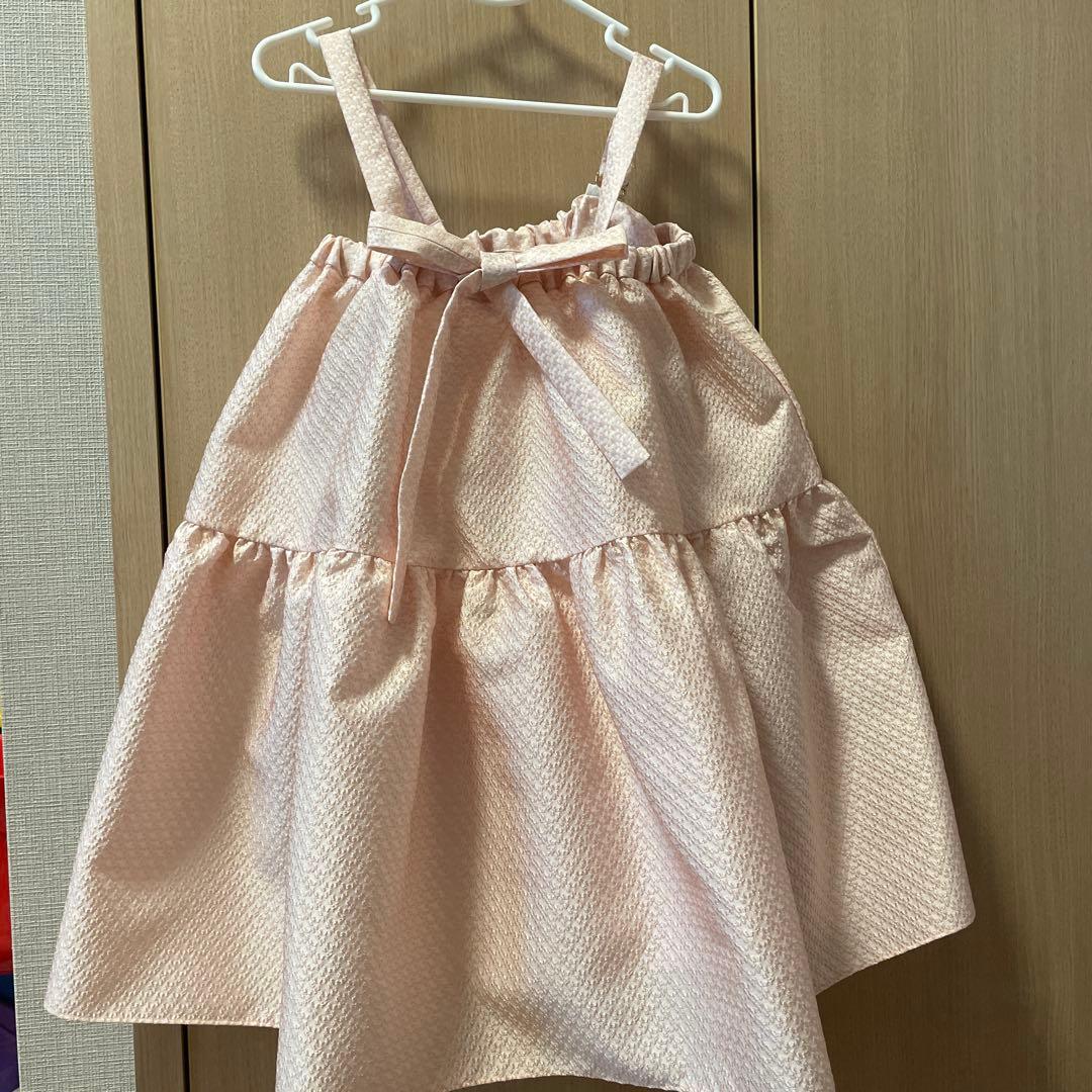 アミカキッズ　クチュールワンピース 7M-7Y ピンク
