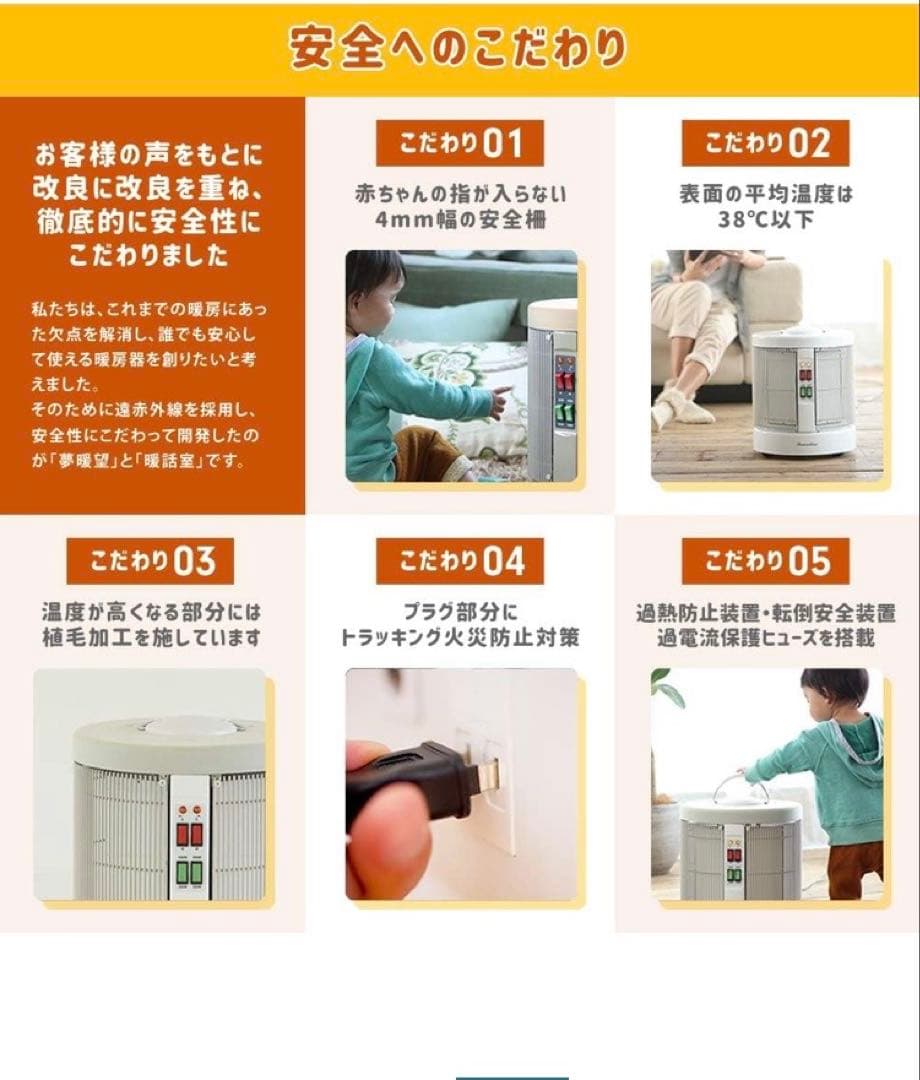 夢暖望　880型　日本製 遠赤外線 パネルヒーター　アールシーエス　キャスター付