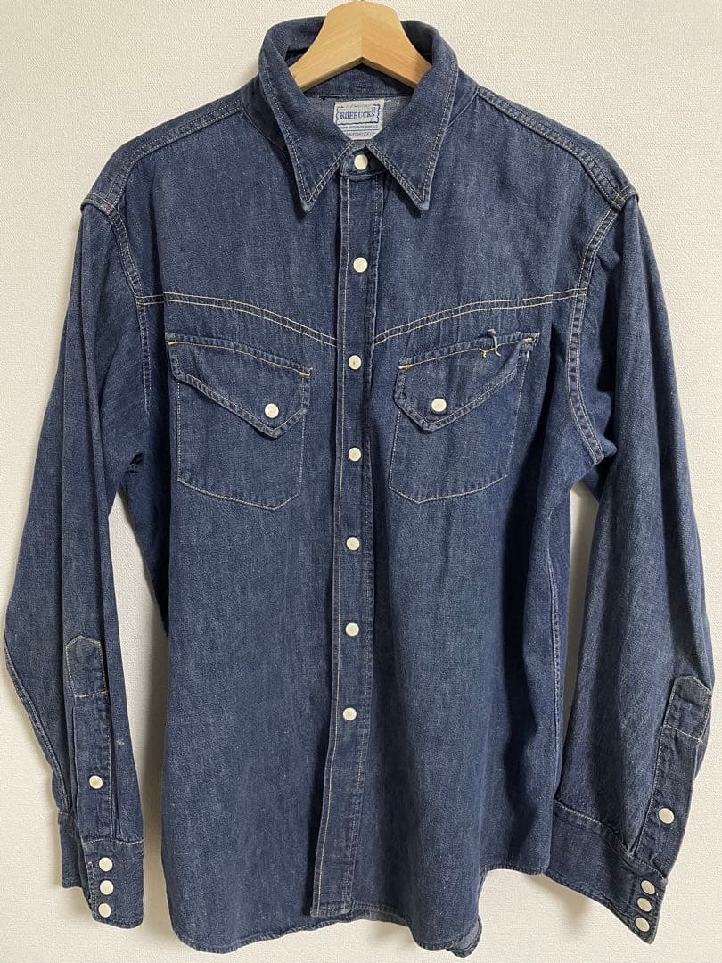 60s 白タグ SEARS ROEBUCKS デニムシャツ ウエスタン シアーズ