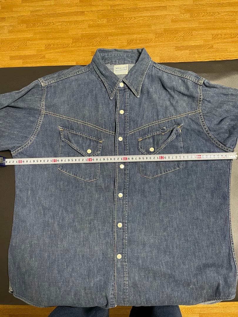 60s 白タグ SEARS ROEBUCKS デニムシャツ ウエスタン シアーズ