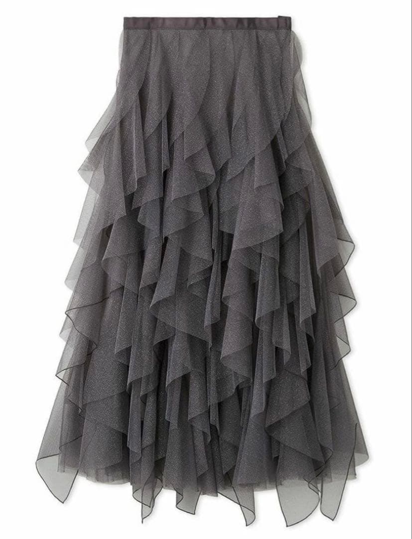 【新品タグ付】FRAY ID チュールラッフルスカート グレー 完売品
