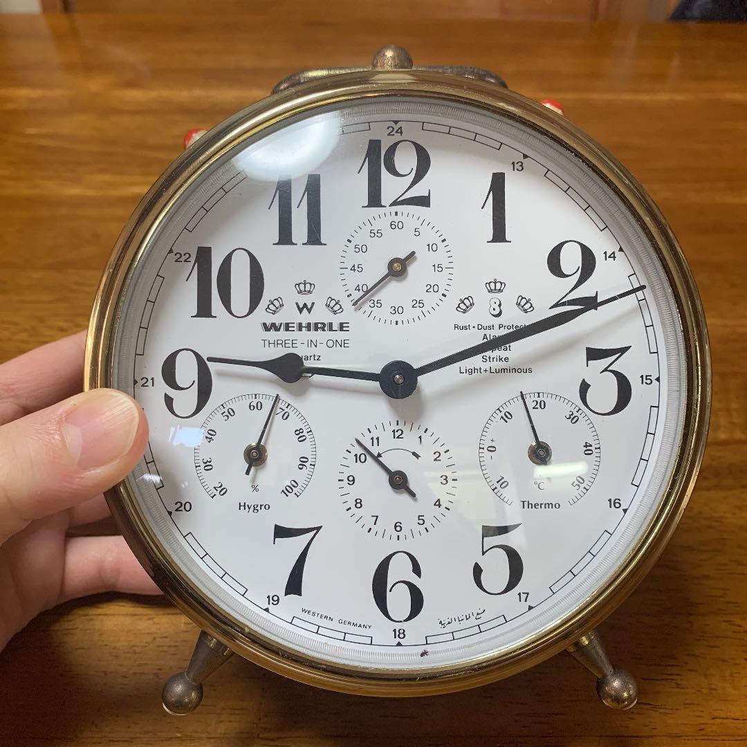 WEHRLE ウエラ　THREE-IN-ONE 目覚まし時計
