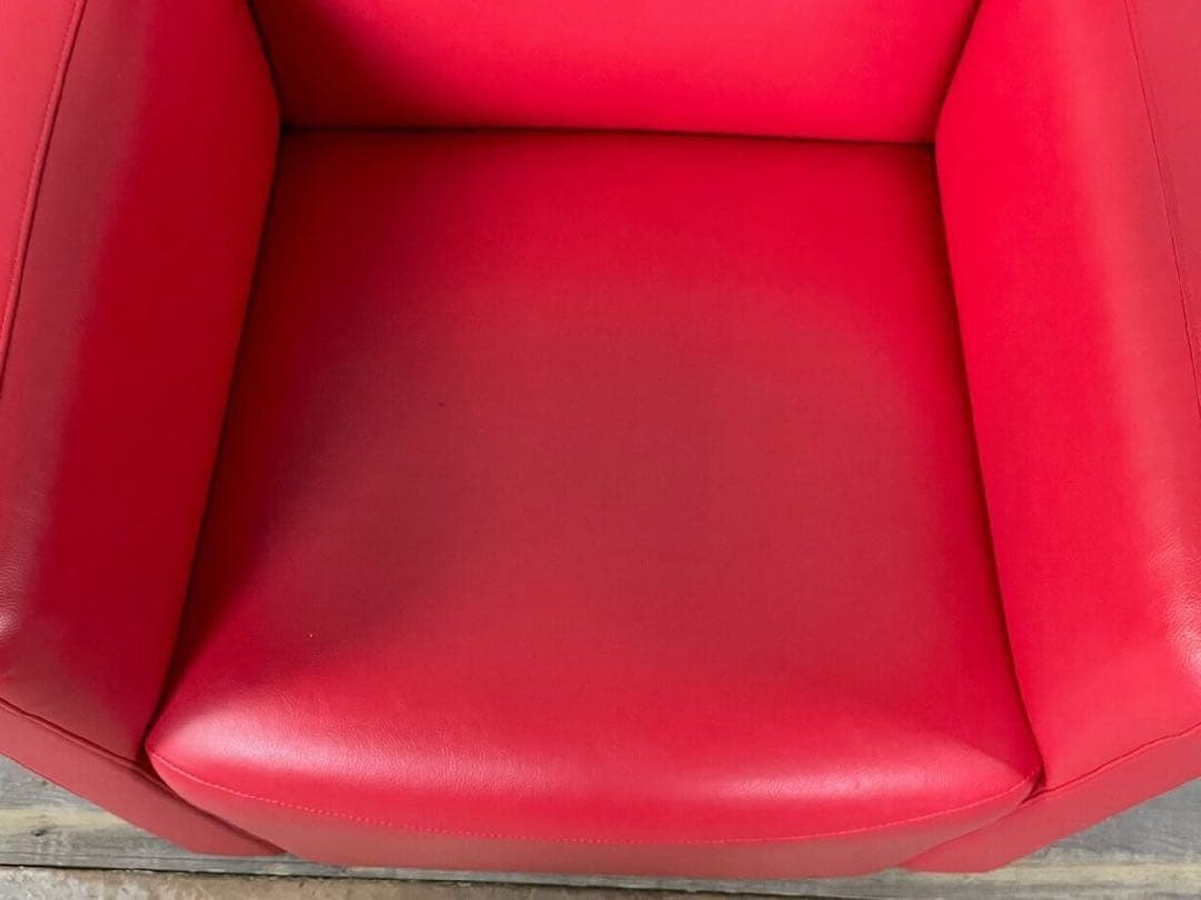 レザー　swivel chair スウィベルチェア 赤　1人掛けソファ　回転椅子