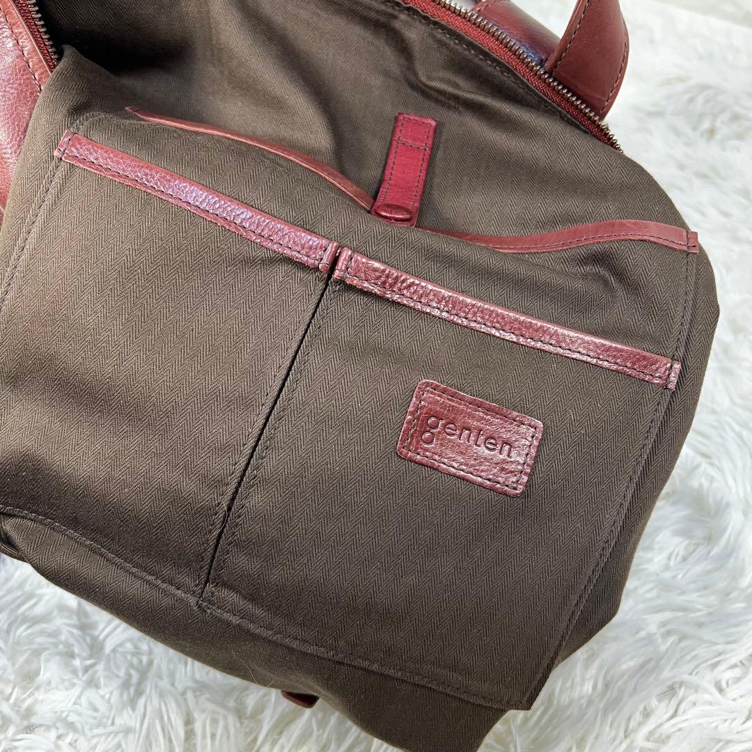 良品✨ゲンテン✨genten レザーリュック A4対応 ブラウン