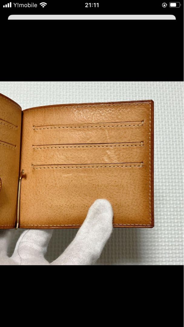 未使用　GANZO ガンゾ　ブライドルレザー　マネークリップ　紺　箱カード袋付き