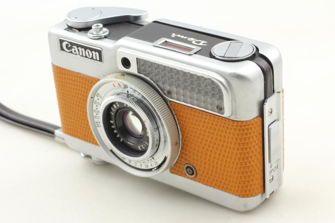 【整備済　美品】黄土色　キヤノンデミハーフフレームカメラ露出計ok＃1316