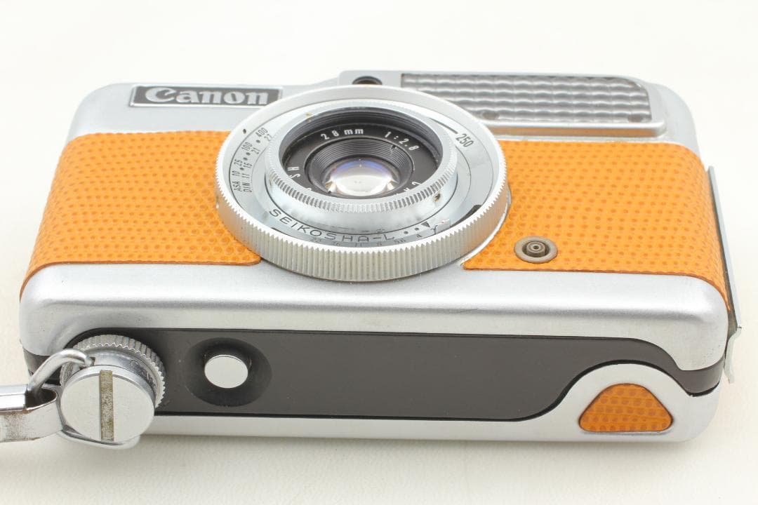 【整備済　美品】黄土色　キヤノンデミハーフフレームカメラ露出計ok＃1316