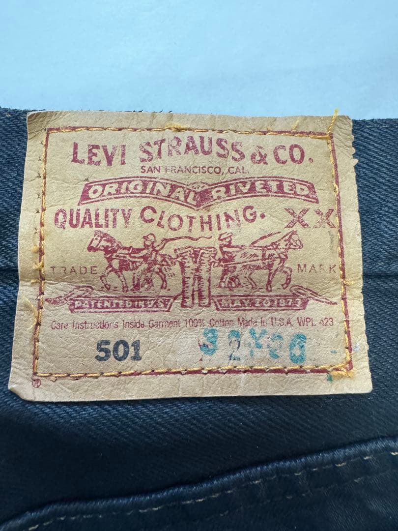 Levi's リーバイス 501 後染め ブラック ラバーコーティング USA製
