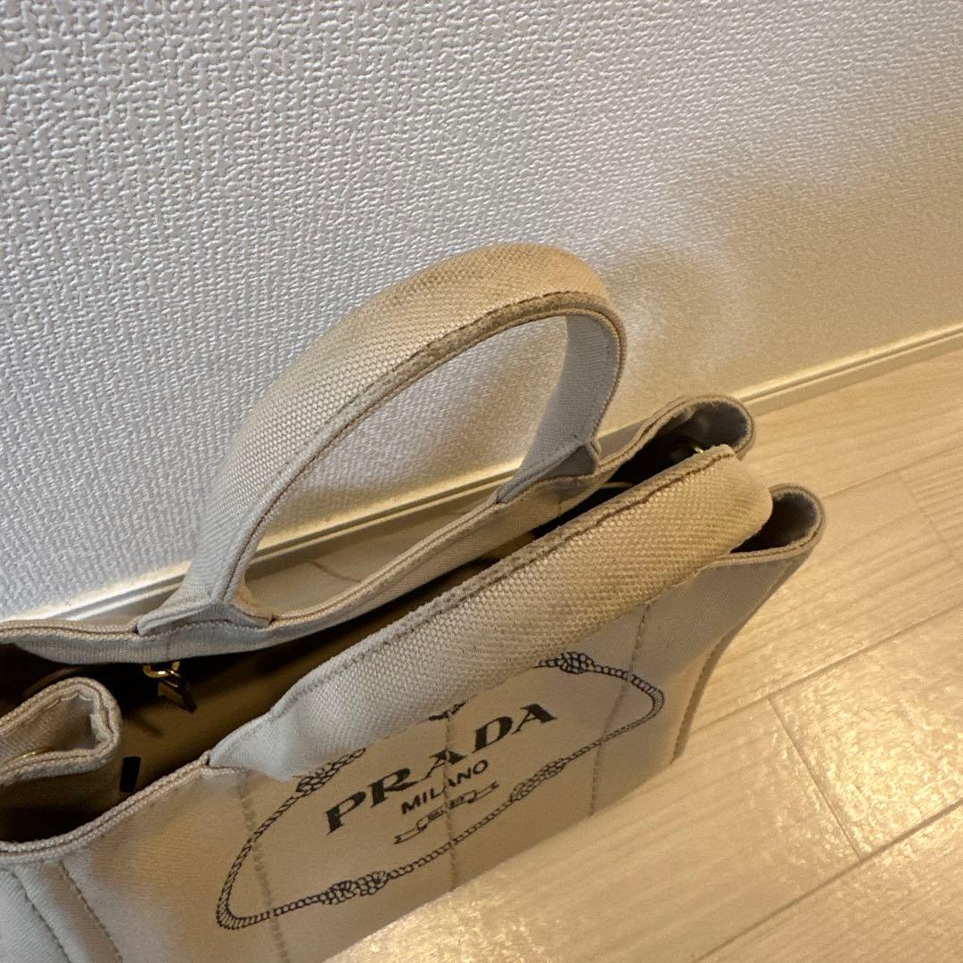 PRADA カナパ キャンバス トートバッグ ベージュ
