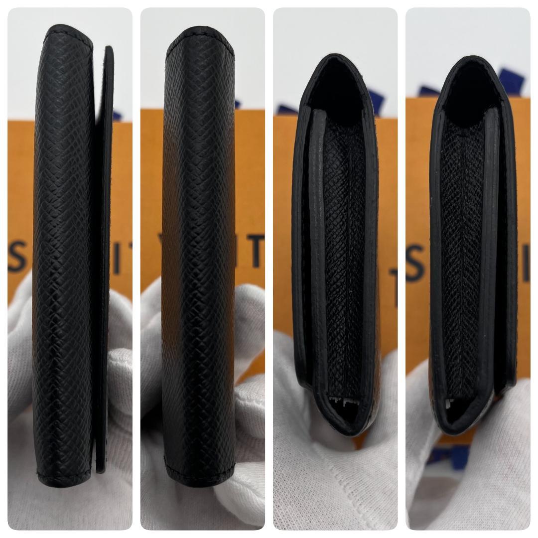 極上美品　ルイヴィトン アンヴェロップカルトドゥヴィジット タイガ 名刺入れ　黒