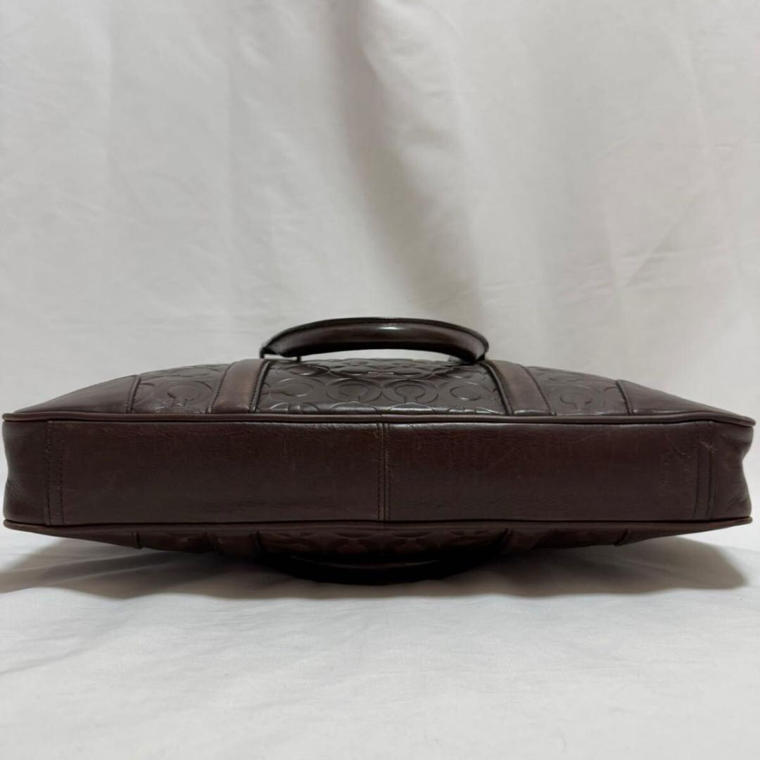 【極美品/保存袋付】コーチ Cロゴ 2way ビジネスバッグ ブリーフケース 茶