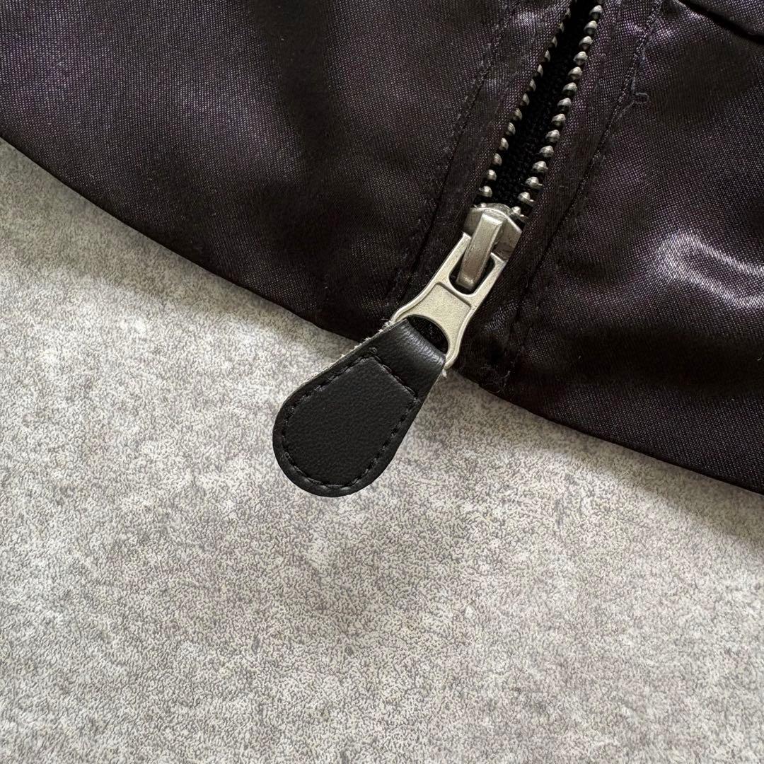 【PEANUTS】 ピーナッツ サテンスカジャン スヌーピー 刺繍 ブラック L