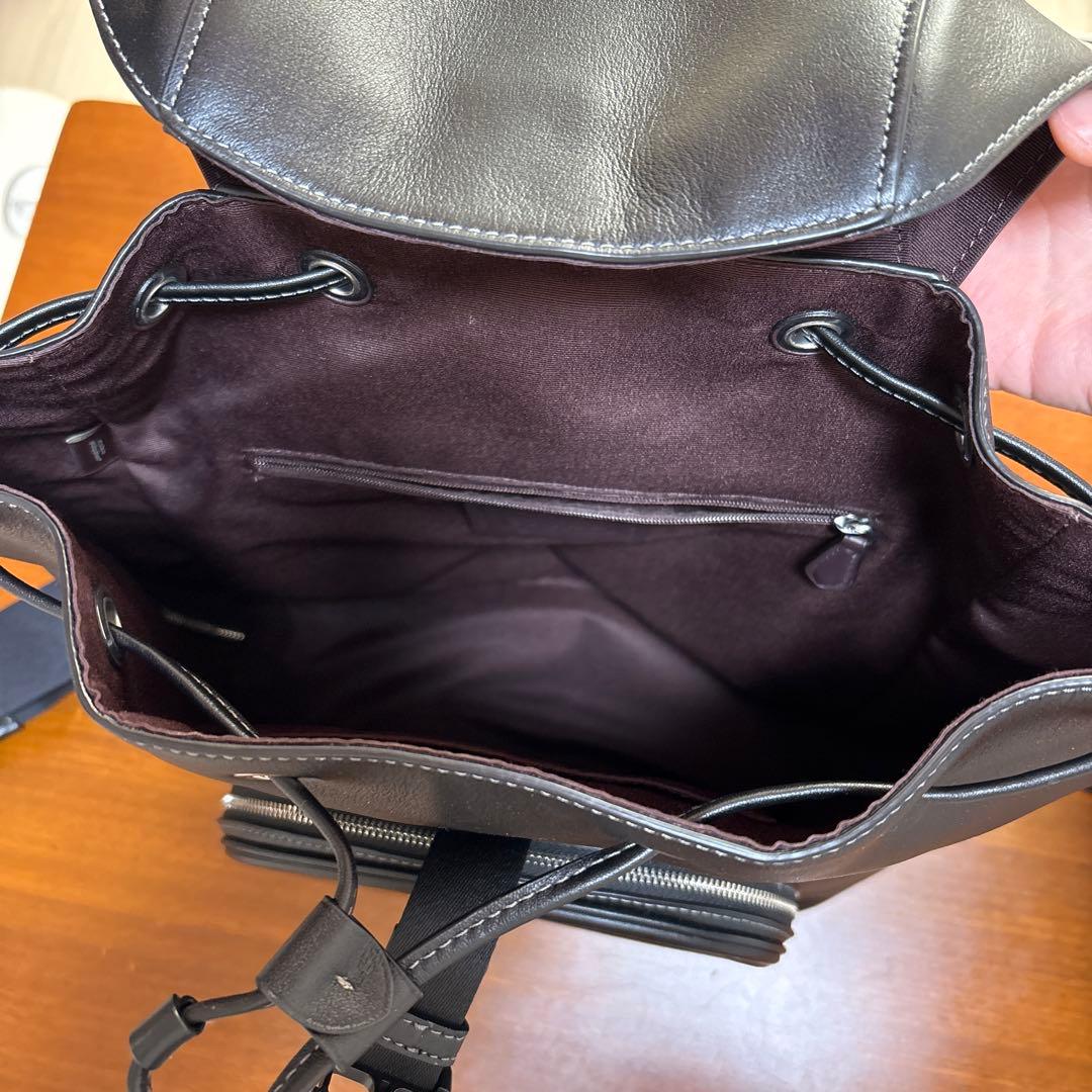 COACH 黒 巾着 レザー バックパック リュック ブラック CR100