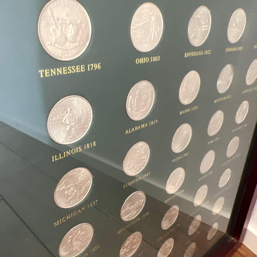 アメリカ50州25セント　額装込み＊良い評価が5以上の方のみご購入ください