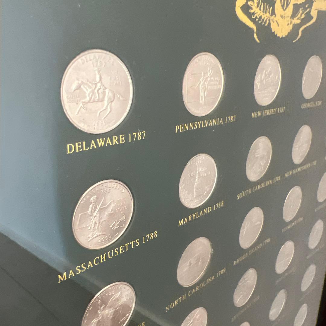 アメリカ50州25セント　額装込み＊良い評価が5以上の方のみご購入ください