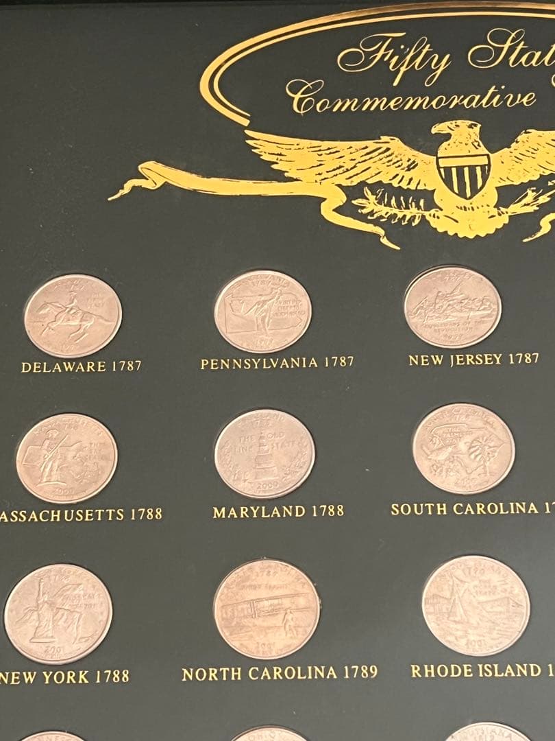 アメリカ50州25セント　額装込み＊良い評価が5以上の方のみご購入ください
