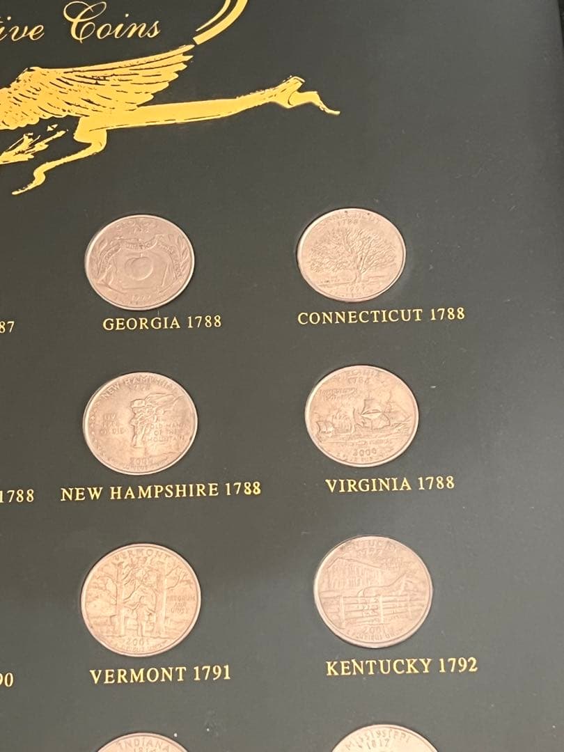 アメリカ50州25セント　額装込み＊良い評価が5以上の方のみご購入ください