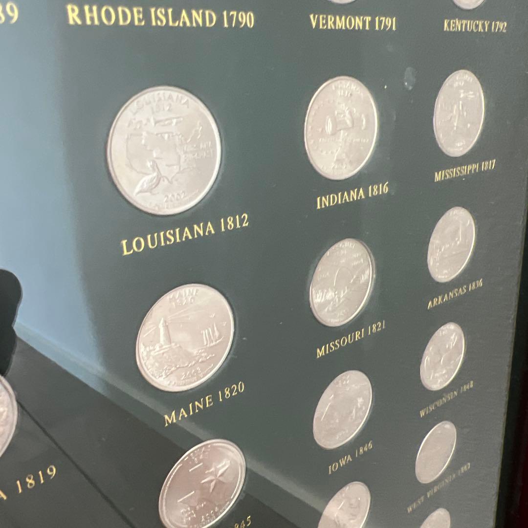 アメリカ50州25セント　額装込み＊良い評価が5以上の方のみご購入ください