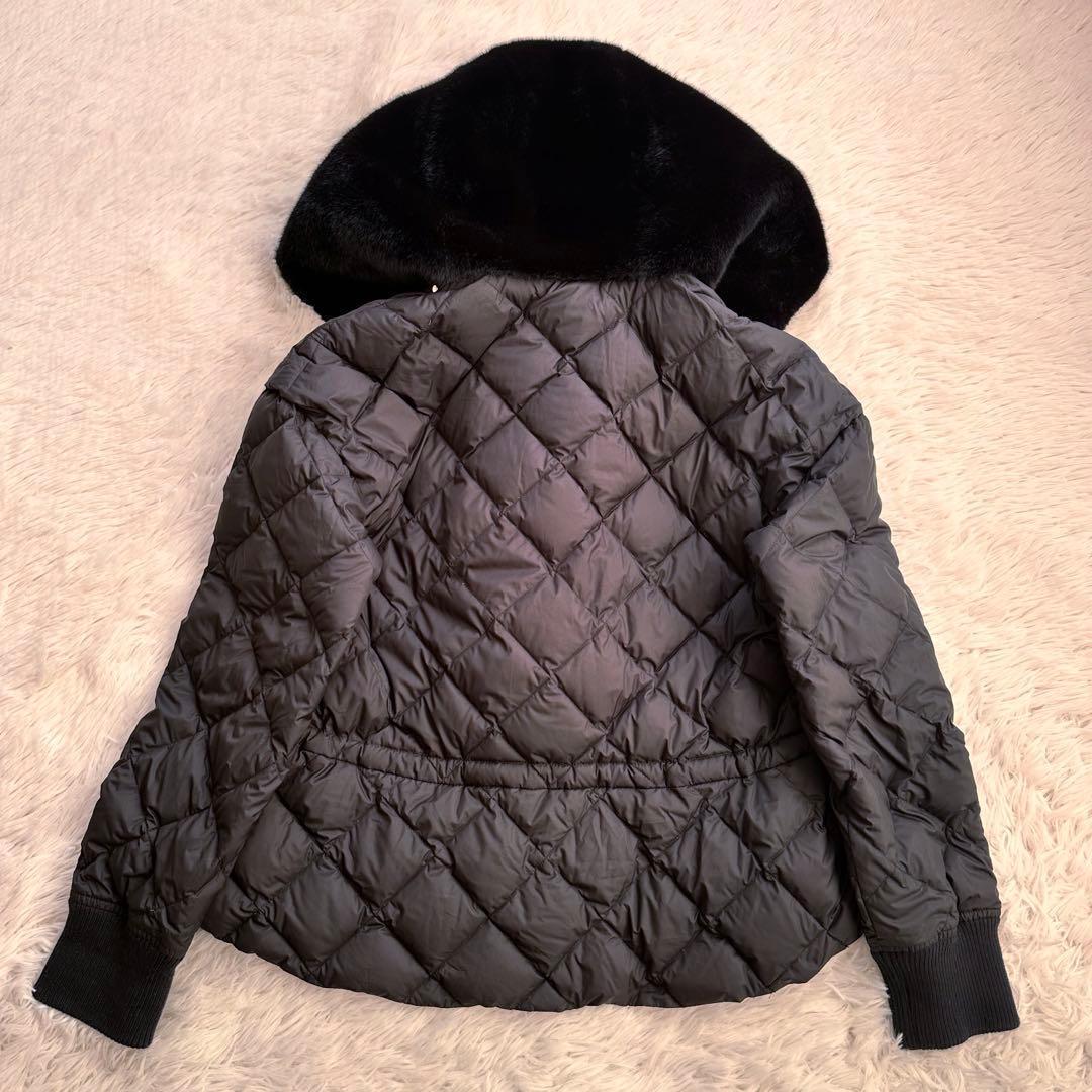 美品 グレースコンチネンタル ダイアグラム エコファーコンビ デニムジャケット