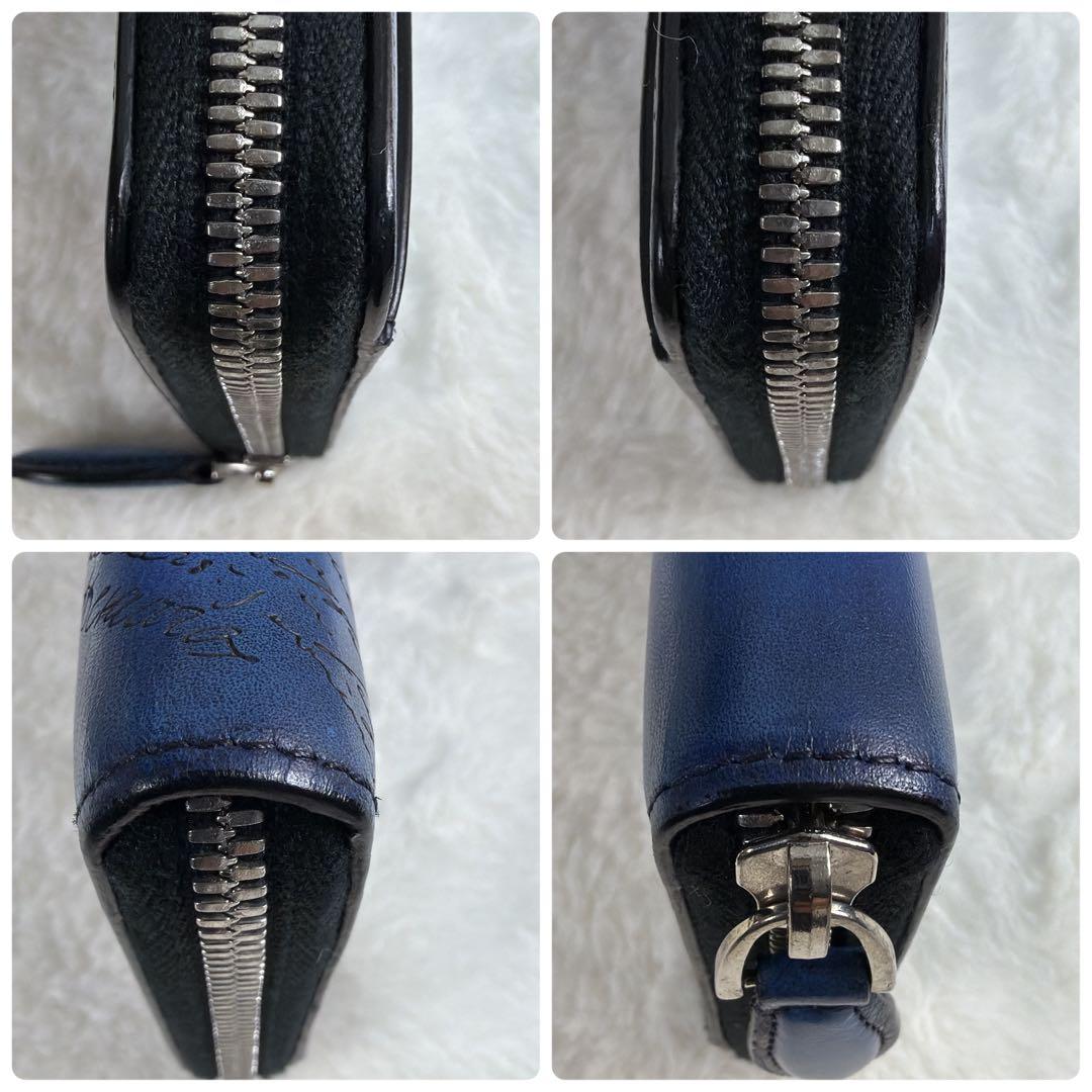 美品 BERLUTI スクリット カリグラフィ イタウバネオ ラウンドジップ