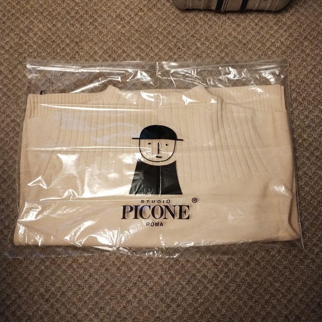 PICONE 刺繍ニット長袖ベージュ