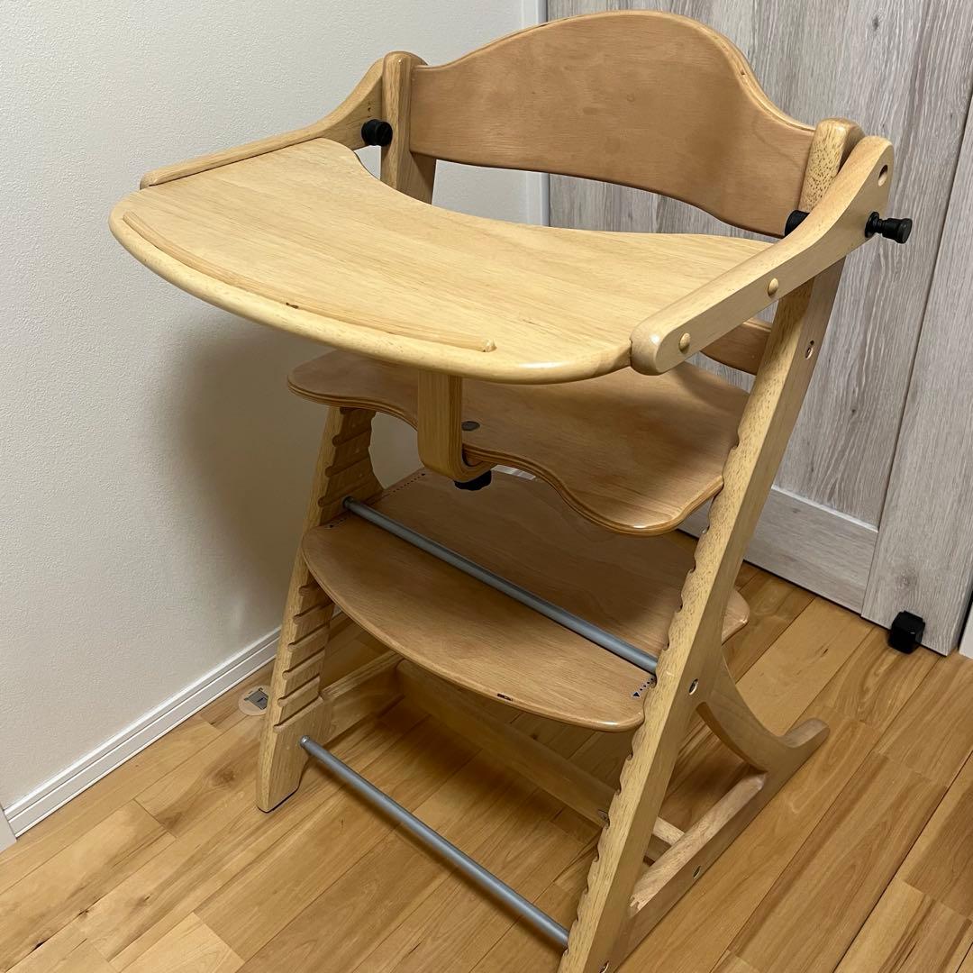 大和屋 すくすくチェアスリムプラス テーブル、ガード付 ハイチェア