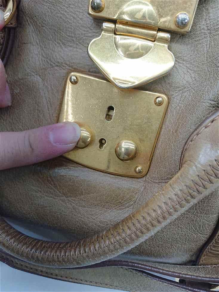 ◎ミュウミュウ マテラッセ レザー 2WAYハンドバッグ ベージュ レディース