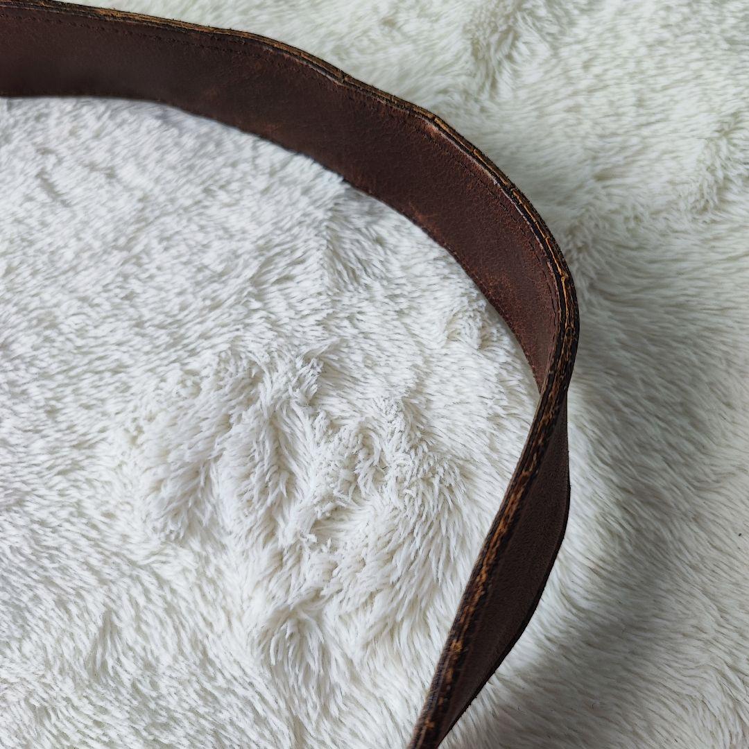 USA製OLD COACHハーフムーンワンショルダーバッグブラウン本革メンズ可