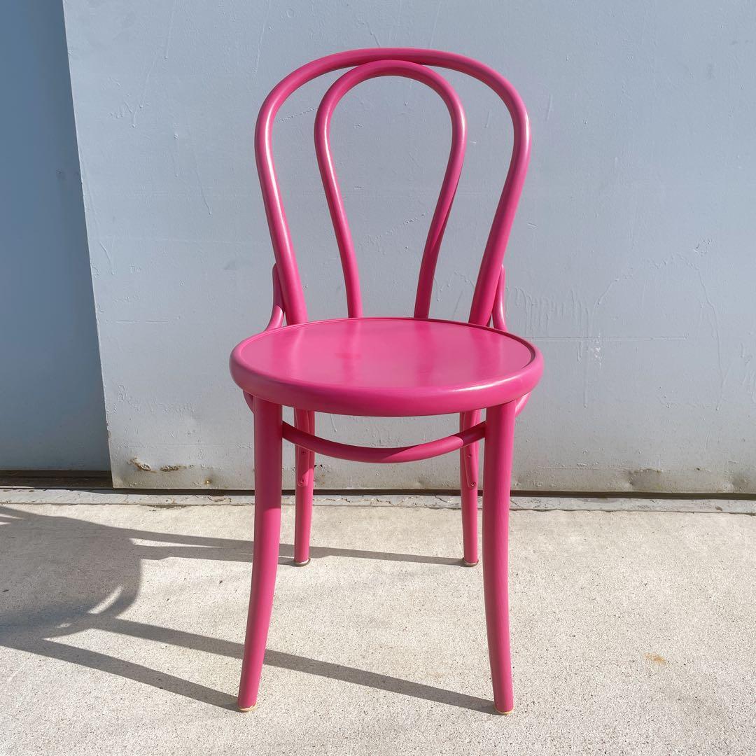 【使用少】TON トーネット チェコ製 ピンク ベントウッドチェア 曲げ木イス