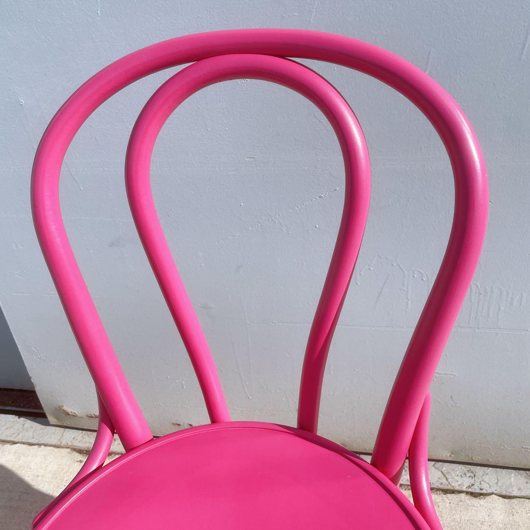 【使用少】TON トーネット チェコ製 ピンク ベントウッドチェア 曲げ木イス