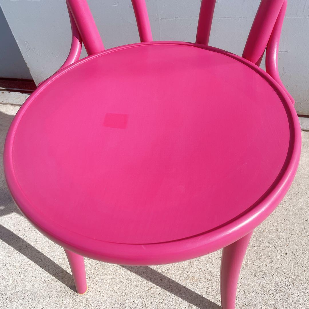 【使用少】TON トーネット チェコ製 ピンク ベントウッドチェア 曲げ木イス