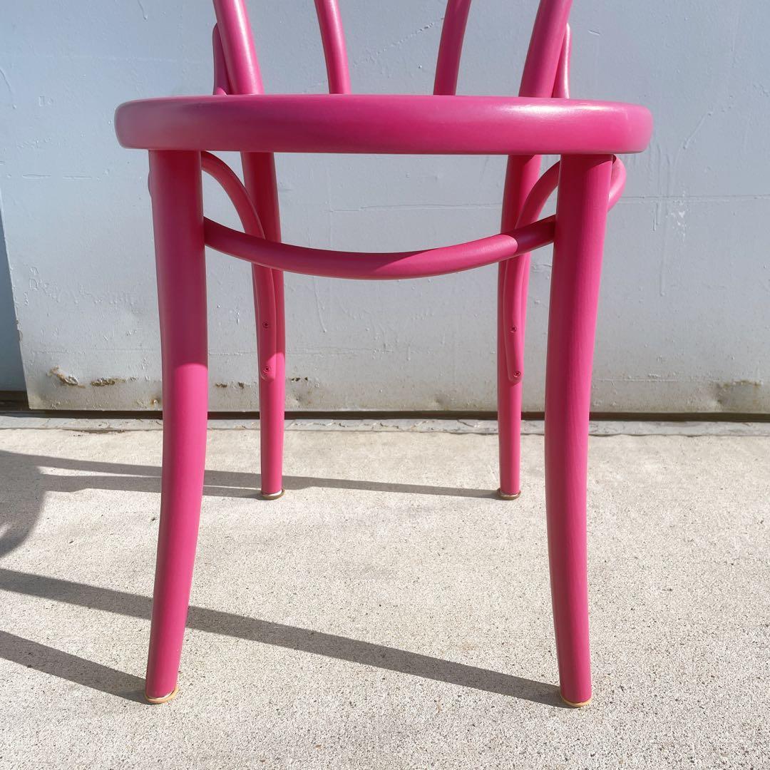 【使用少】TON トーネット チェコ製 ピンク ベントウッドチェア 曲げ木イス