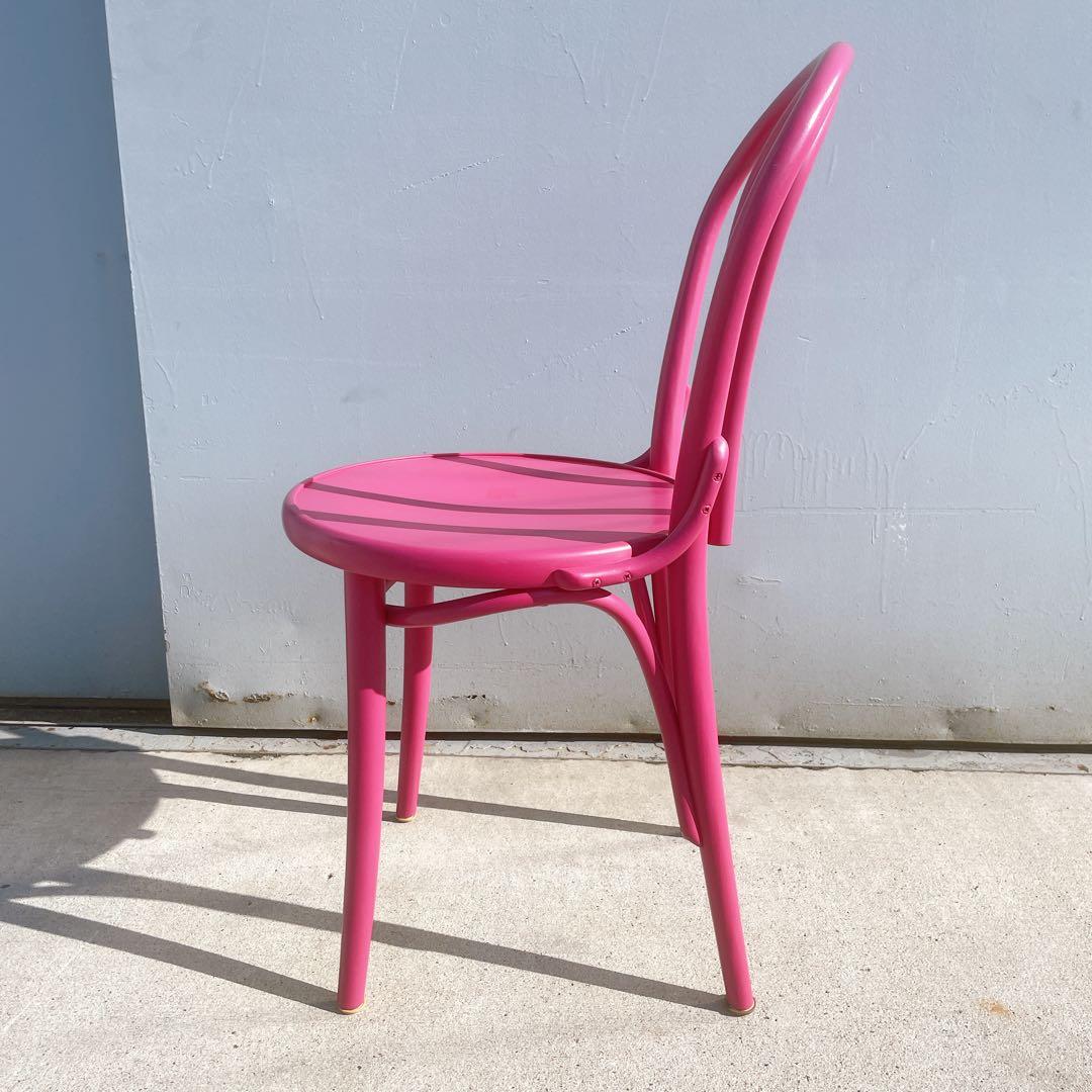 【使用少】TON トーネット チェコ製 ピンク ベントウッドチェア 曲げ木イス