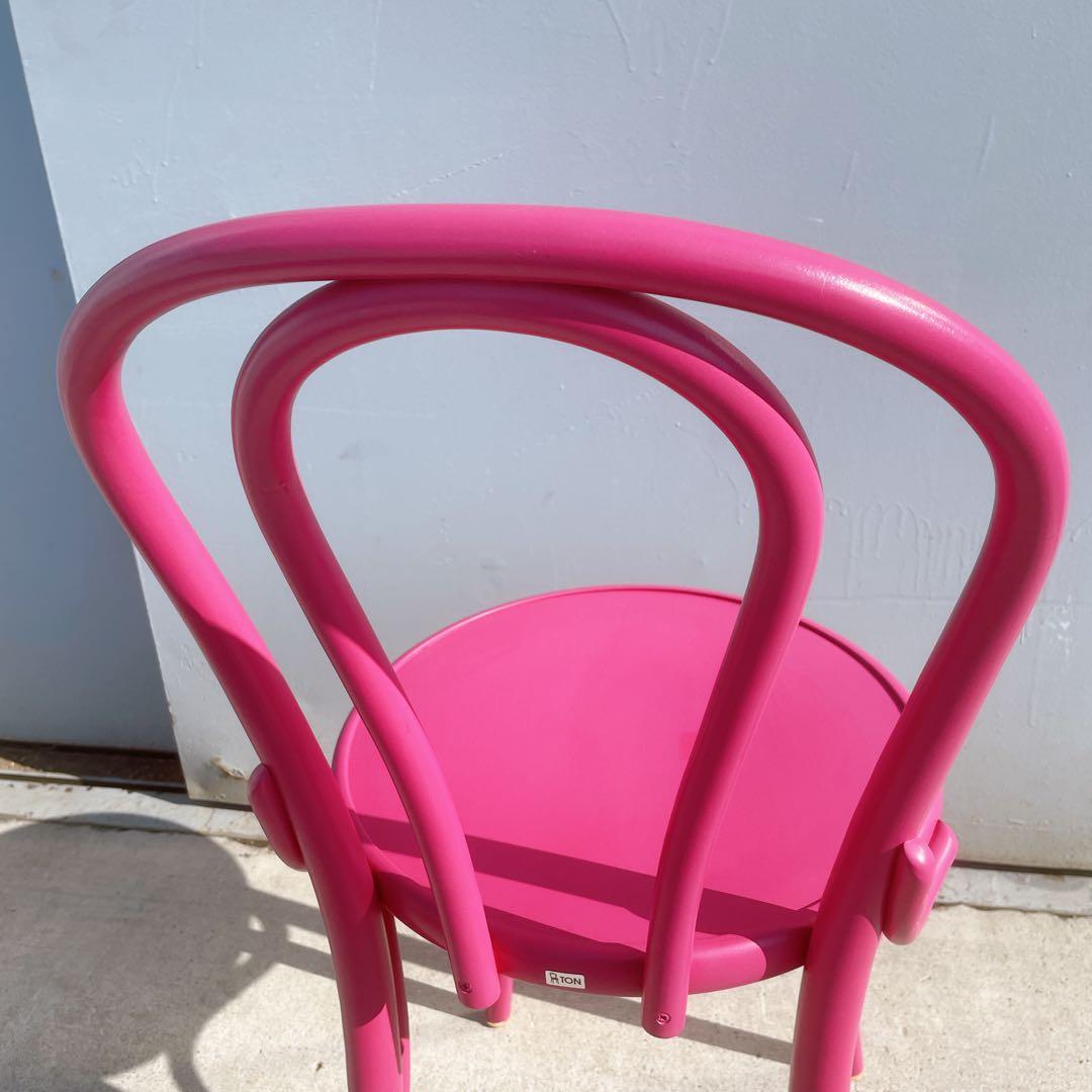 【使用少】TON トーネット チェコ製 ピンク ベントウッドチェア 曲げ木イス