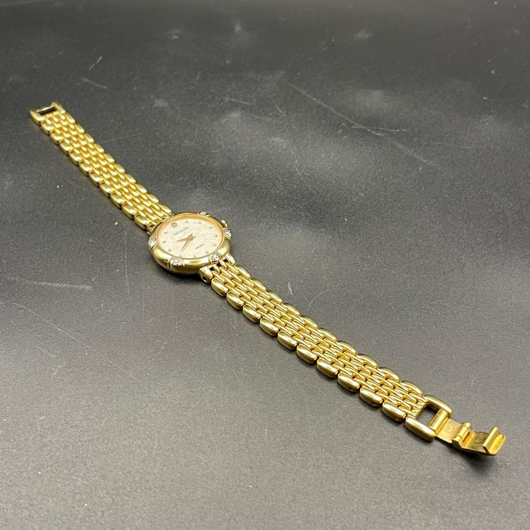 SEIKO エクセリーヌ　ダイヤベゼル　ゴールド 腕時計レディース