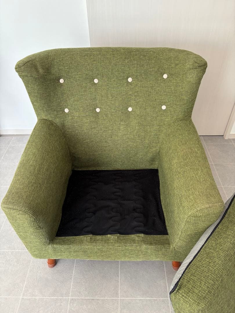 グリーンファブリック 1人掛けソファ 送料込み